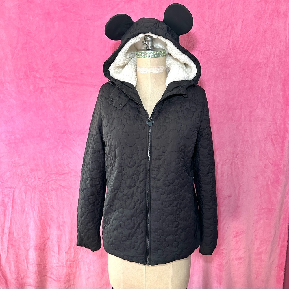 Disney Jacket for Women - Mickey Mouse Ears Quilted - Fleece Lined Medium